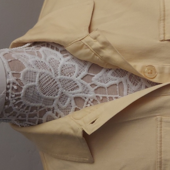 DIALOGUE Yellow Lined Button Down Long Sleeve Blazer Jacket - Picture 2 of 11